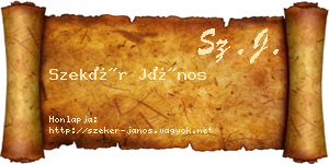 Szekér János névjegykártya