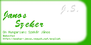 janos szeker business card