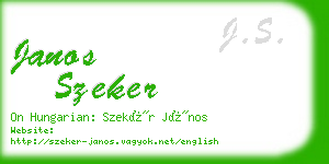 janos szeker business card